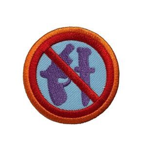 No Weapons Knife Prohibited Iron On Embroidered Patch